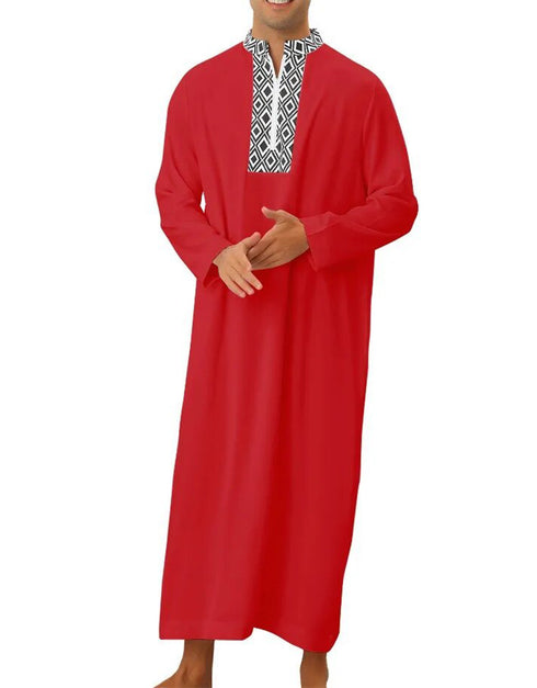 Men's Loose Zip-Up Robe for Ramadan and Eid