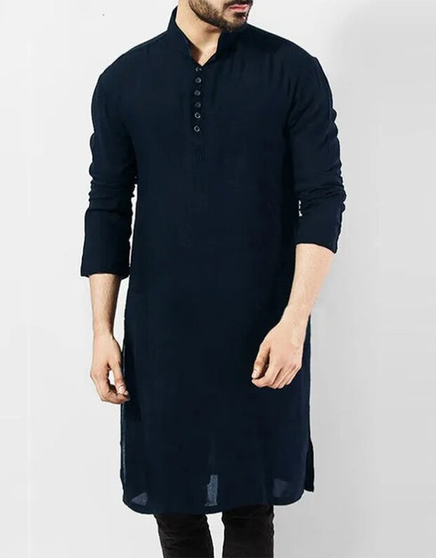 Long Sleeve Men's Arabic Thobe: Simple, Casual, and Stylish