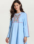 Muslim Dress Women's Autumn Floral Embroidery Casual Dubai Abaya