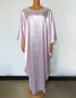 Embrace the Fusion: Vintage Silk Beaded Abaya Maxi in Dazzling African Design