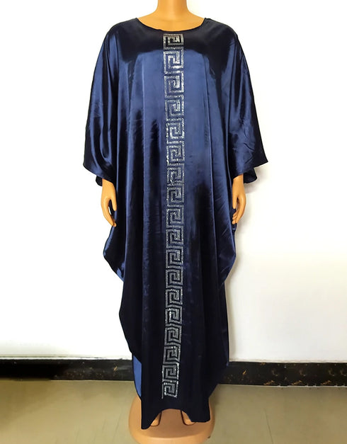 Where Tradition Meets Trend: Silk-Kissed Abaya Maxi in Bold African Print