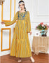 Elegant Abaya: Stripes and Embroidery in Dubai Style