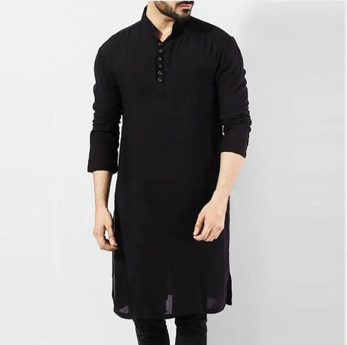 Long Sleeve Men's Arabic Thobe: Simple, Casual, and Stylish