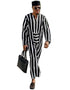 Long Sleeve Striped Men's Jubba Thobe Kaftan