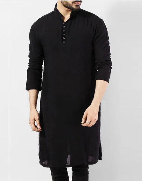 Long Sleeve Men's Arabic Thobe: Simple, Casual, and Stylish