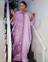 Party with Panache: A Vintage Abaya Maxi Dazzles in Lavender and Silk