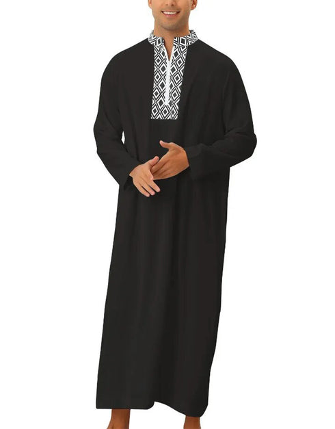 Men's Loose Zip-Up Robe for Ramadan and Eid