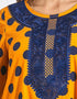 Whispers of Sun on Saffron: An Ethnically Embroidered Abaya for Casual Comfort