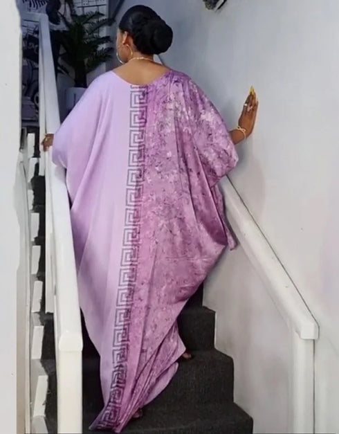 Party with Panache: A Vintage Abaya Maxi Dazzles in Lavender and Silk