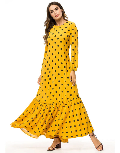 Dots and Drapes: A Dubai Abaya with a Global Flair