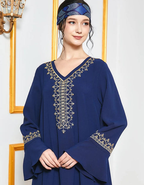Breathtaking Beauty: Muslim Abaya with Exquisite Embroidery and a Modern Silhouette