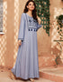 Blossom in Grey: Embroidered Abaya Robe for Everyday Inspiration