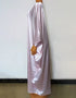 Embrace the Fusion: Vintage Silk Beaded Abaya Maxi in Dazzling African Design