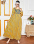 Elegant Abaya: Stripes and Embroidery in Dubai Style
