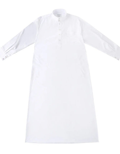 Men's Long Sleeves Crew Neck Islamic Solid Color Thobe