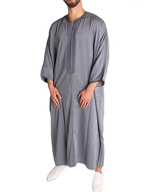 High Quality Casual Jubba Thobe in Grey Black