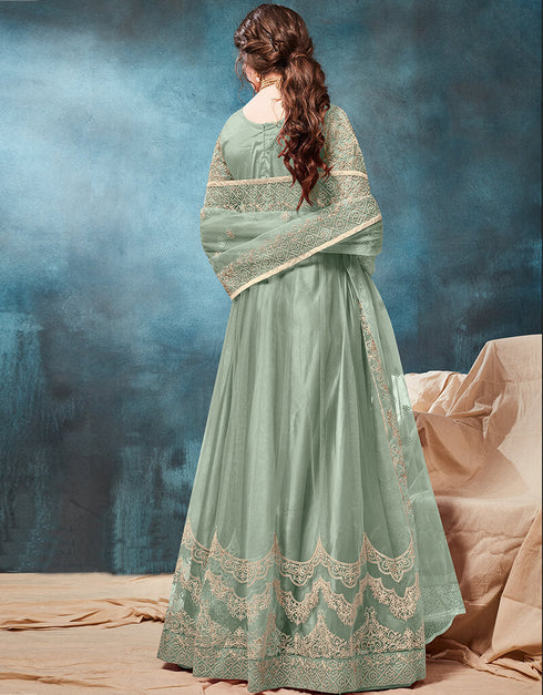Pastel Soft Net Anarkali Anarkali Closure View