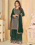 sophisticated phthalo green faux georgette heavy designer wedding wear salwar suit with phthalo green faux georgette df-28-10281 Back View