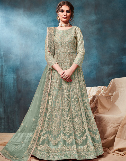 Pastel Soft Net Anarkali Anarkali