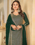 sophisticated phthalo green faux georgette heavy designer wedding wear salwar suit with phthalo green faux georgette df-28-10281 Front View