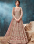 Light Peach Soft Net Anarkali Anarkali