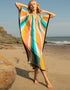 Multi Silk Crepe Kaftan multi color kaftan