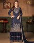 Blue Faux Georgette Sharara Suit