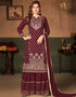 Brown Faux Georgette Sharara Suit