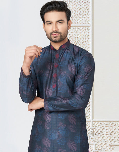 Readymade Kurta Payjama Wedding collection Pickled Bluewood Kurta Cotton ethnic butti Payjama Close-up View