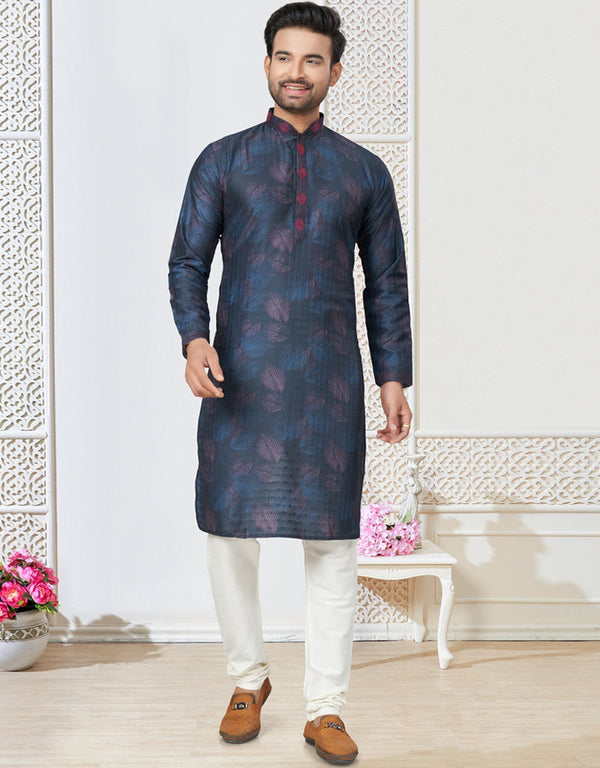Readymade Kurta Payjama Wedding collection Pickled Bluewood Kurta Cotton ethnic butti Payjama Front View