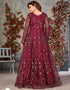 Wine Net Anarkali Anarkali Back View