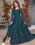 Teal Net Anarkali Anarkali Closure View