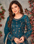 Teal Net Anarkali Anarkali Salwar Kameez