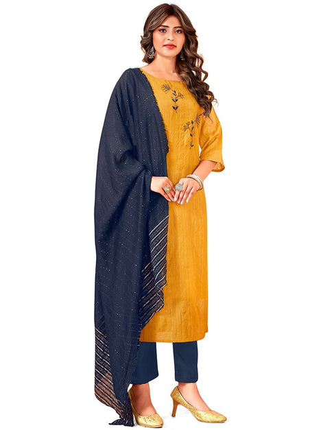 Yellow Cotton Pant Suit Closure View