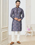 Readymade Kurta Payjama Wedding collection Faded Blue Kurta Cotton ethnic butti Payjama Front View