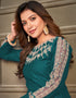 Rama Green Art Silk Anarkali Suit Back View