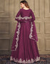 Wine Art Silk Anarkali Suit Salwar Kameez