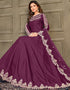 Wine Art Silk Anarkali Suit Closure View