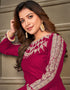 Maroon Art Silk Anarkali Suit Back View