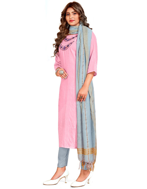 Pink Cotton Pant Suit Back View