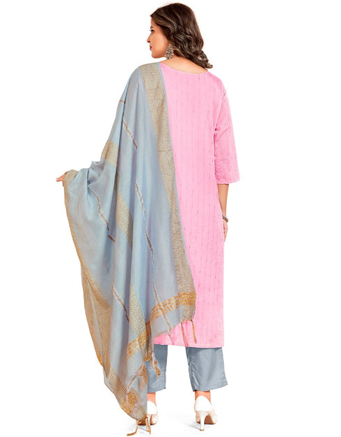 Pink Cotton Pant Suit Salwar Kameez