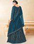 Teal Net Anarkali Suit Salwar Kameez