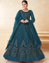 Teal Net Anarkali Suit