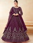 Wine Net Anarkali Suit