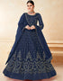 Blue Net Anarkali Suit