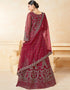 Maroon Net Anarkali Suit Salwar Kameez
