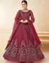Maroon Net Anarkali Suit