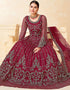 Maroon Net Anarkali Suit Closure View