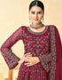 Maroon Net Anarkali Suit Back View