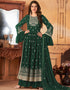 Green Fox Georgette Sharara Salwar Suit